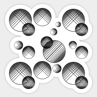 Monochrome geometric pattern with circles and lines. Sticker